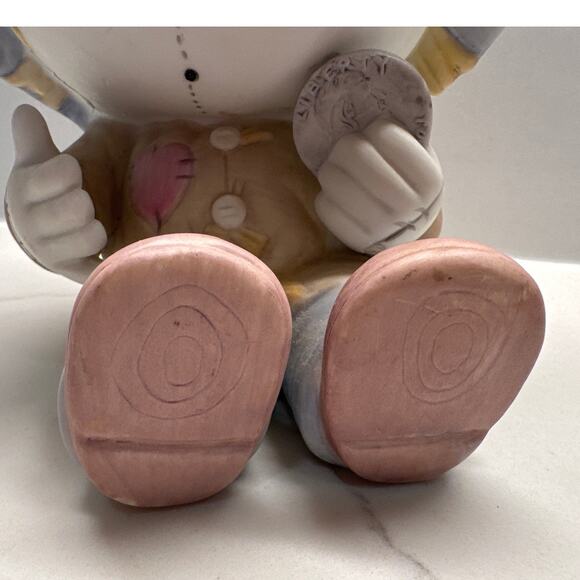 Bumpkins Scarecrow Coin Piggy Bank Vintage 6" Patchwork - Picture 3 of 10